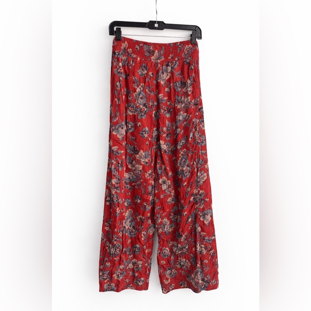 Denim & Supply Ralph Lauren Red Floral Wide Leg Boho Pants XS